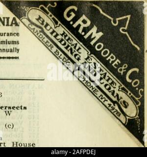 . Atlanta City Verzeichnis. 76 Hartwell Charles W 78 Harden John R 117 Lattimore James (c) 125 Gibbs Corril Richtung Süden 2* £ Edgewood Court House 2 Es Cubanita Cigar Co4 Frei Sept. 7, 19128 Edgewood Trading Co 10 Oliver Harry (O 33 Frei 28. August, 35 Maguire George T36 Smith Orville ein 37 Garnison James 39 Adams Daniel WBoyles Susan F Frau 40 Le Moine Eugene 41 Clardy John B 42 Cassady James E42 Harris Joseph C 43 Trimble Bischof M. 45 Pritchard Charlas H 46 David Warner 48 Schill William F 50 Walace Walton W Hardee schneidet 52 Evans Augustus G70 Smith Edward W72 Johnson William J 73 Reynolds J Stockfoto