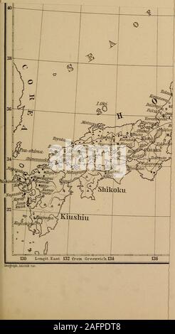 . Die Industrien von Japan: Zusammen mit einem Konto der Land-, Forst-, Kunst und Kommerz. Von Reisen und Forschungen auf Kosten der preußischen Regierung verpflichtet. c. U02 rapl. Anstali van 138 140 JAPAN: KARTE MIT BERGBAU BEZIRKE Srale]: 8.500 noo Stockfoto