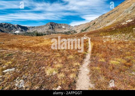 Wanderweg im Indian Peaks Wilderness Stockfoto