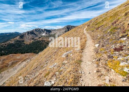 Wanderweg im Indian Peaks Wilderness Stockfoto