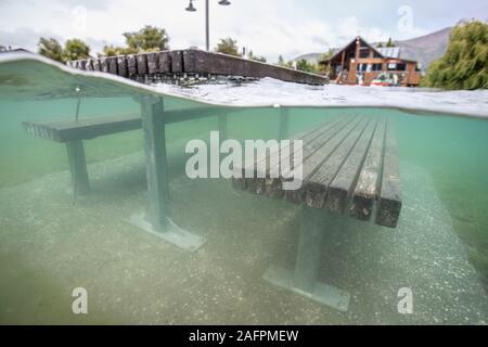 Überschwemmungen in Wanaka, Südinsel, Neuseeland Stockfoto