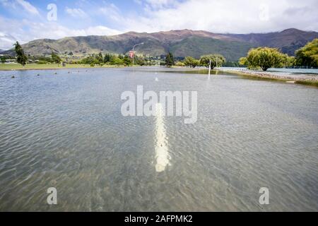 Überschwemmungen in Wanaka, Südinsel, Neuseeland Stockfoto