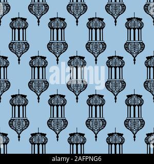 Arabische Laterne geometrische Muster Nahtlose wiederholen Hintergrund Stockfoto