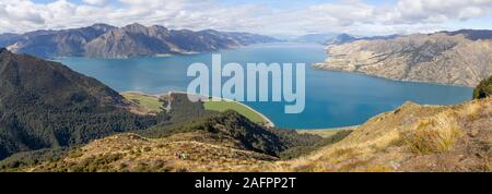 Blick auf den Lake Hawea, Südinsel, Neuseeland Stockfoto