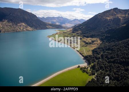 Blick auf den Lake Hawea, Neuseeland Stockfoto