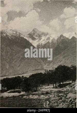 . 1627-1630 und westlichen Himalaya 1909, ein Bericht über die Expedition von H. R. H. Prinz Luigi Amadeo von Savoyen, Herzog der Abruzzen. Bereich auf der linken Seite der Shigar Tal (aus der Nähe von Sildi)^ von Skardu zu Askolev. 139 Shigar Tal verläuft von Nordwesten nach Südosten für ungefähr 25 niiles, Aufrechterhaltung einer Breite von etwa drei Meilen und vith einen Rückgang von 350 Fuß.^ Den Sand obhterated hat fast jeder aus der Eiszeit Aktion verfolgen. Nur in geschützten Ecken und im Windschatten der seitlichen Sporne sind Moräne Reste zu Befound, - die Zeugen der Vergangenheit Besetzung der Tal bis zu einer Höhe von Stockfoto