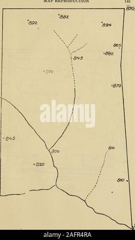 . Ingenieur Kurs in der Topographie. Abbildung T6 in 10-Fuß-Konturen. Karte REPRODUKTION 670 860 6/0&gt; 797. 785 Abbildung T7 Maßstab 1:20.000 in richtigen Konturen. 146 Topographie 917 060 96 Z S30 878 Stockfoto