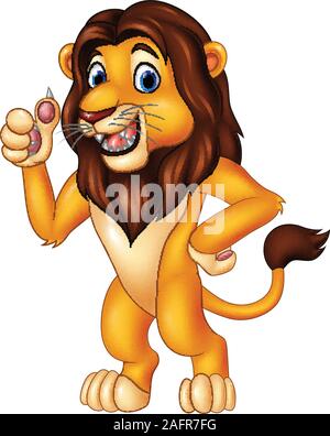 Cute lion Cartoon geben Daumen hoch Stock Vektor