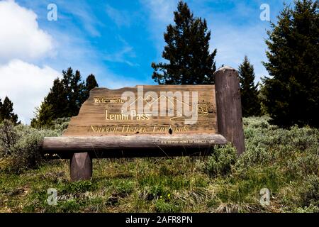 24. Mai 2019, LEMHI PASS, Montana, USA - Rückverfolgung der Lewis und Clark Expedition - 14. Mai 1804 - Kreuzung Lemhi Pass Stockfoto