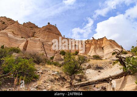 Felsformationen in der Kasha Katuwe National Monument Park oder Kasha-Katuwe Tent Rocks National Monument, New Mexico, USA Stockfoto