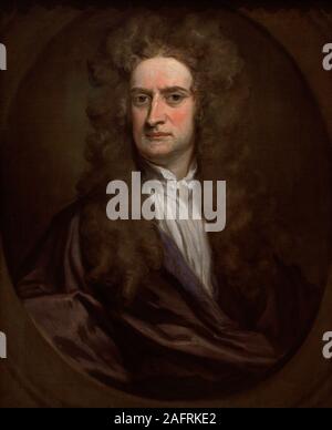 Isaac Newton (1642-1727). Físico, Erfinder, alquimista y matemático Inglés. Retrato realizado por Sir Godfrey Kneller (1646-1723). Oleo sobre lienzo, 1702. National Portrait Gallery. Londres. Inglaterra. Stockfoto