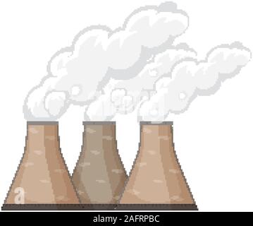 Fabrikschloten mit Rauch Abbildung Stock Vektor