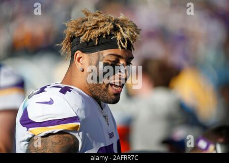Carson, Kalifornien, USA. 15 Dez, 2019. Minnesota Vikings tight end Irv Smith (84), die in Aktion während der NFL Spiel zwischen der Los Angeles Ladegeräte und die Minnesota Vikings an der Würde des Menschen Gesundheit Sport Park in Carson, Kalifornien. Charles Baus/CSM/Alamy leben Nachrichten Stockfoto