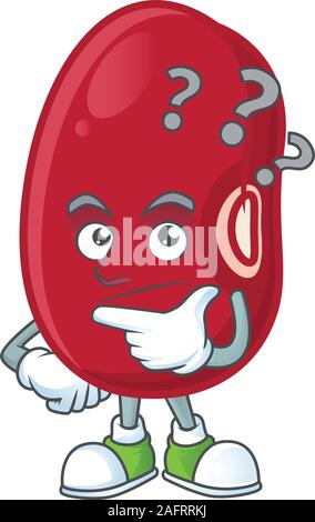 Cartoon Charakter der Adzuki Bohnen mit Geste verwechseln Stock Vektor