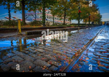 Savannah ist die älteste Stadt im US-Bundesstaat Georgia und ist der Grafschaftssitz von Chatham County. Stockfoto