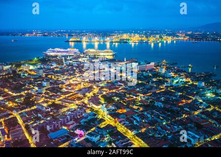 Skyline von George Town in Penang, Malaysia Stockfoto