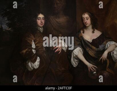 El Inglés estadisa Arthur Capell, primer Conde de Essex (1632-1683) y su esposa, Elizabeth Capell, Condesa de Essex (1636-1718), hija de Algernon Percy. Retrato realizado por Sir Peter Lely (1618-1680). Oleo sobre lienzo, h. 1655-1660. National Portrait Gallery. Londres. Inglaterra. Stockfoto