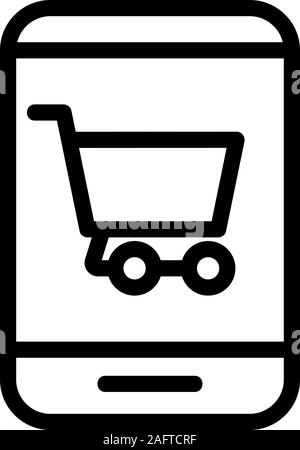 Telefon und Kauf Vektor icon. Isolierte Kontur symbol Abbildung Stock Vektor