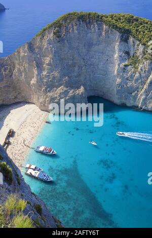 Schiffbruch Bay, einer der schönsten Strände in Griechenland, Insel Zakynthos, Griechenland Stockfoto