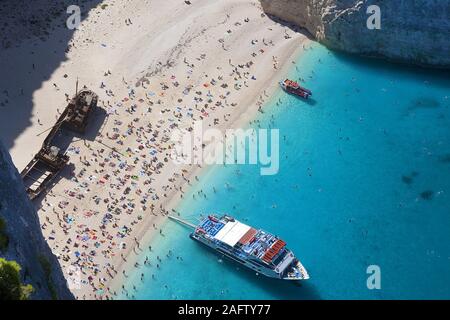 Schiffbruch Bay, einer der schönsten Strände in Griechenland, Insel Zakynthos, Griechenland Stockfoto