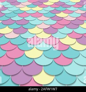 Abstraktes Muster Fische Waage Motiv Pastelltönen Perspektive Hintergrund und Textur. Traditionelle japanische ornament Design. Vector Illustration Stock Vektor