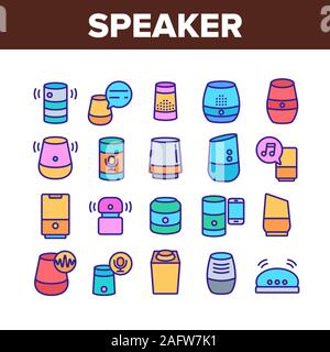 Lautsprecher Assistant Sammlung Icons Set Vector Stock Vektor