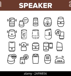 Lautsprecher Assistant Sammlung Icons Set Vector Stock Vektor