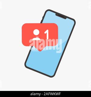 Soziales Netzwerk und mobile device Konzept. Grafik für Websites, Web Banner. Abbildung: Stock Vektor