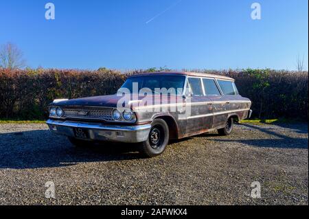 1963 Ford Galaxy Country Sedan Kombi, Patina oder Ratte Look '60s American Car mit einem 6/3 Liter V8 Stockfoto