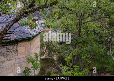 Ruinen der einst glanzvollen 19. Jahrhundert Kurort Balneario de Panticosa, in den spanischen Pyrenäen, Alto Gállego, Huesca, Aragón Stockfoto