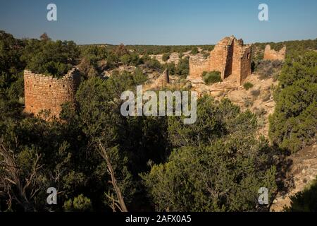 September 6, 2019, Hernandez, Colorado, USA - Hovenweep National Monument, indianischen Ruinen in der Nähe von Aztec Pueblo Stockfoto