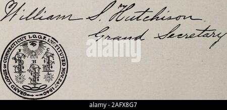 . Verfassung der Grand Lodge, I.O.O.F. des Staates Connecticut. 7 Berlin 2, 7, 29,48 11 MissArta L. Gilbert 45 Plainville 24, 41, 45, 12 Frau Gertrude E. Wilcox 12 Middletown 11,12,18, 54, 58, 13 Frau Jeannie H. Winne 10 Essex 10, 53, 14 Frau Dora C. Haar 46 Stony Creek 40, 46, 15 Frau Elizabeth Nelson 17 Southington 17, 31, 16 Frau Charlotte Crosby 55 Norwalk 32. 42, 52, 55, 17 Frau Sarah A. Jeffers 28 Jewett City 21, 28, 33, 57, 59 18 Frau Eulodia Bush 23 Milford 22, 23, 19 Frau Catherine Arnold 47 East Hartford 34, 36. 38, 39, 47 State Instructress, Mary E. Finkle, Präsident, Assembl Stockfoto