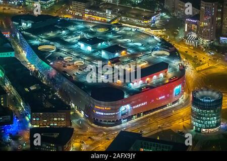 Luftbild von Essen City Center, Karstadt, Berliner Platz, Einkaufszentrum Limbecker Platz, Westviertel, Essen, Ruhrgebiet, Norden Rhine-Westphal Stockfoto