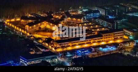 Luftaufnahme der Justizvollzugsanstalt JVA Krümede Krümede, in Bochum, Nacht Flug über Bochum, Bochum, Ruhrgebiet, Deutschland, Europa, Luftbild, Stockfoto