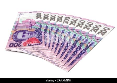 Stapel der ukrainischen Griwna Geld. Geschäftskonzept. 3D-Rendering Stockfoto