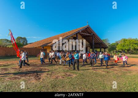 Feria oder religiöse Prozession an die jesuitische Mission Santa Ana, Jesuit, östliche Tiefland, in Bolivien, in Lateinamerika Stockfoto