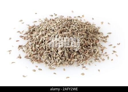 Haufen von Anis Samen auf weißem Hintergrund Stockfoto