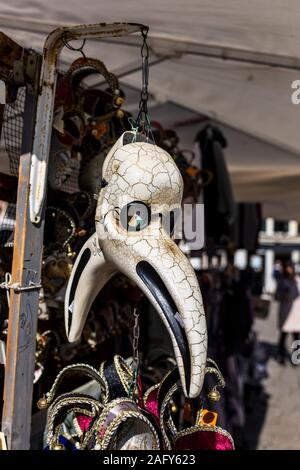 Pest Arzt Maske auf den Straßen von Venedig Stockfoto