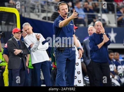 15.12.2019: Dallas Cowboys Head Coach Jason Garrett während ein NFL Spiel zwischen den Los Angeles Rams und die Dallas Cowboys bei AT&T Stadium in Arlington, TX Dallas besiegt Los Angeles 44-21 Albert Pena/CSM Stockfoto