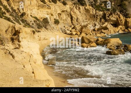 Küsten Steg unter Wasser in Insel Gozo, Malta Stockfoto