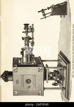 . Optische Projektion: Eine Abhandlung über die Nutzung der Laterne in Ausstellung und wissenschaftlichen Demonstration. edouble strahlend, und dies ist ganz im Herrn Brockieslamp dort beschrieben, während alle Notwendigkeiten der Zentrierung andfocusing durch die Schraube erfüllt sind - Bewegung in der Tabelle auf die thelamp steht. 105. High-power-Demonstrationen.-für-Arbeit, vor allem die biologische möchte ich wiederholen, dass eine permanente screenor Oberfläche fein aus Gips, glatt und gepflegt carefullywhitened, die grösste Hilfe. Die dunklen Teile der Theimage sind wie es dunkel, während die hellen Teile muchbrighter sind Stockfoto