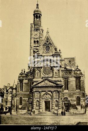 . Paris wie gesehen und von berühmten Schriftstellern... bourers für den Anbau ofits Land beschrieben. Ein Priester, der einem der Mönche der Abtei, wasappointed Spirituelle verantwortlich für diese Menschen zu berücksichtigen; Unddes dieser Beginn wuchs der Pfarrei von Saint-Etienne. Ursprünglich die Gemeinde in der Krypta des theabbey Kirche verehrt. Aber am Anfang des ThirteenthCentury der Gemeinde seine Kapelle wuchs, und im Jahr 1224 der Bischof von Paris genehmigte den Bau einer Kirche von der Seite der Abtei, um den Speicher ofSaint - £ tienne des Geweihten, die proto-martvr. Der Grund für changingits Namen für die Stockfoto