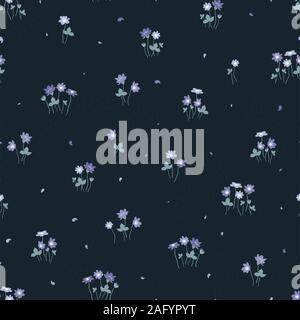 Süße Hand gezeichnet floral nahtlose Muster, Blume Hintergrund, ideal für Frühling und Sommer Textilien, Verpackung, Tapeten - vektor design Stockfoto