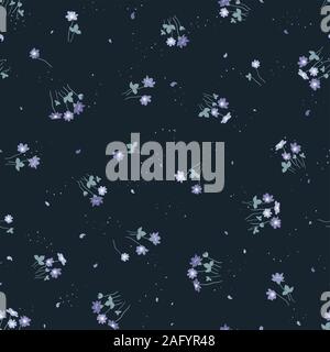 Süße Hand gezeichnet floral nahtlose Muster, Blume Hintergrund, ideal für Frühling und Sommer Textilien, Verpackung, Tapeten - vektor design Stockfoto