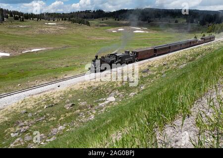 CO 101-00... COLORADO - Toltec Scenic Railroad in der Nähe von Cumbres Pass. Stockfoto