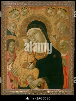 Madonna mit Kind und Heiligen Johannes der Täufer, Hieronymus, Petrus von Verona und Bernardino und vier Engel, Ca. 1425 - vor Ca. 1467. Stockfoto