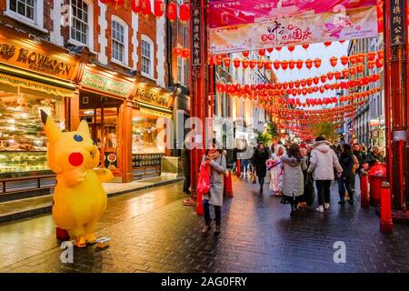 Pikachu, Chinatown, West End, London, England, Großbritannien Stockfoto