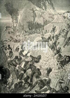 "Ein matabele Raid in Mashonaland", 1900. Von "Südafrika, Transvaal Krieg, Vol. I", von Louis Creswicke. [T. C.&amp; E.C.-Buchse, Edinburgh, 1900] Stockfoto