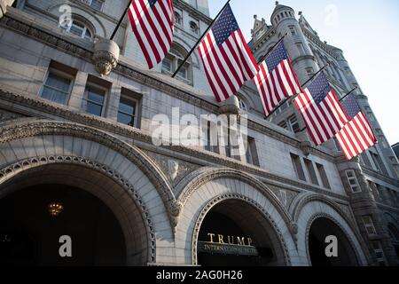 Eine allgemeine Ansicht der Trump International Hotel in Washington, D.C., die in der Old Post Office Building in Downtown Washington wohnt, als am 3. August 2019 gesehen. (Graeme Sloan/Sipa USA) Stockfoto