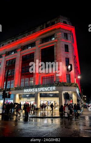 Marks und Spencer, Nacht, London, England, Großbritannien Stockfoto